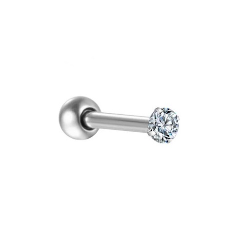 Piercing Microbell Reto Ródio Free Zircônia Crystal 2mm Aço 316L Piercing Microbell Reto Ródio Free Zircônia Crystal 2mm Aço 316L